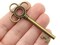 4 63mm Antique Bronze Three Loop Key Charms Metal Skeleton Keys